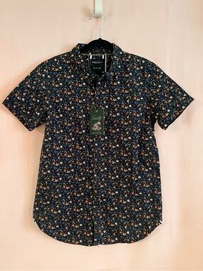 Denim and Flower by Ricky Singh Boys Short Sleeve Floral Button Up Shirt - NWT